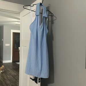 Bar III Light Blue Halter Mini Dress
